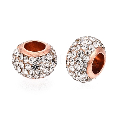 Polymer Clay Rhinestone European Beads RB-S055-16B-1