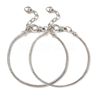 2Pcs Brass European Style Bracelets For Jewelry Making KK-YW0001-55-1