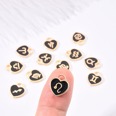 Light Gold Plated Alloy Enamel Pendants ENAM-R055-05B-1