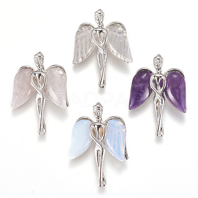 Natural & Synthetic Mixed Stone Pendants KK-G346-02-1