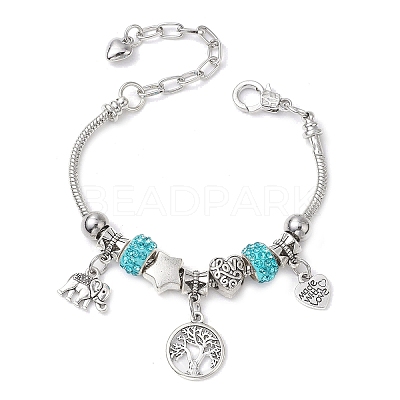 Alloy Snake Chain Charms Bracelets BJEW-JB11448-01-1