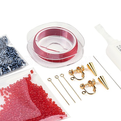 MIYUKI Seed Beads Branch Earrings Making Kits DIY-H165-03D-1