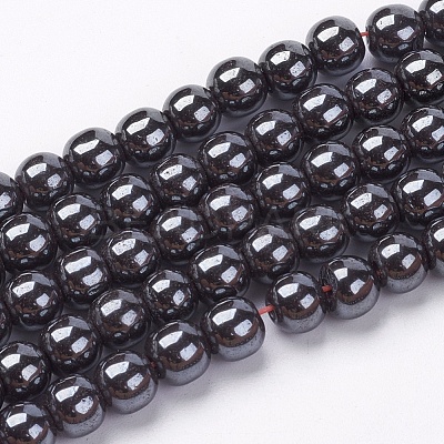 Non-Magnetic Synthetic Hematite Beads Strands X-G-H1624-6mm-2-1