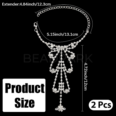 2Pcs Crystal Rhinestone Tennis Ring Bracelet BJEW-CN0001-17C-1
