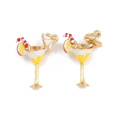 Brass Enamel Pendants KK-B157-20G-01-1