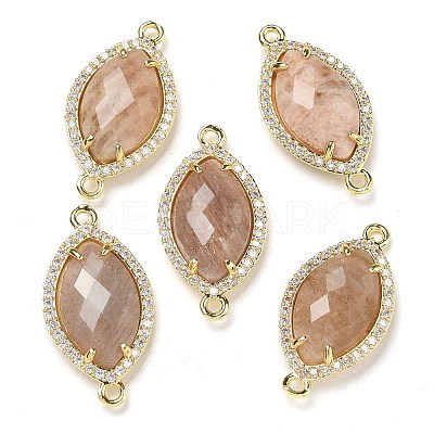 Natural & Synthetic Mixed Stone Faceted Horse Eye Connector Charms G-G181-07G-1