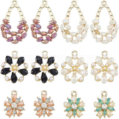 12Pcs 6 Style Plastic Pendants KY-FH0001-12-1
