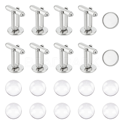Blank Dome Cufflinks Making Kit DIY-UN0005-25-1