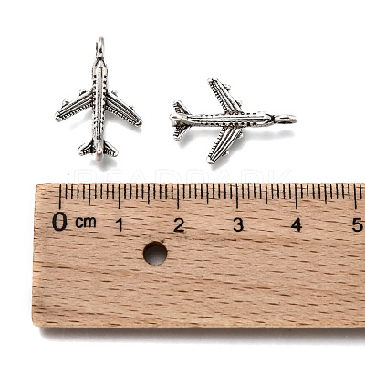 Antique Silver Tibetan Style Passenger Airplane Pendants X-TIBEB-A101638-AS-LF-1