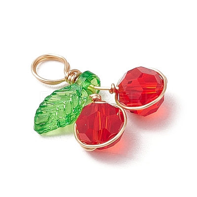 Cherry Glass Pendants PALLOY-JF03470-04-1