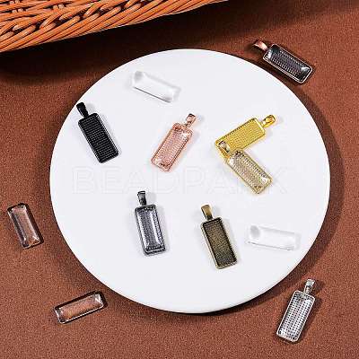 36Pcs 9 Colors Alloy Pendant Cabochon Settings DIY-SZ0001-05-1