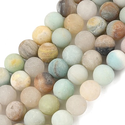 Natural Flower Amazonite Beads Strands G-G692-01F-10mm-1
