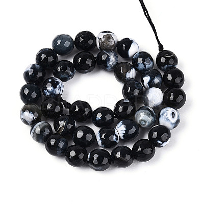 Dyed & Heated Natural Fire Crackle Agate Beads Strands G-N359-01B-01-1