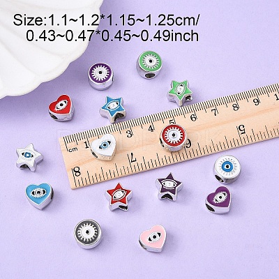 30Pcs 3 Styles CCB Plastic European Beads CCB-YW0001-61-1