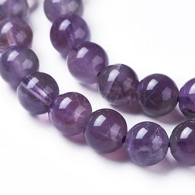 Natural Amethyst Round Bead Strands G-L170-6mm-03-1