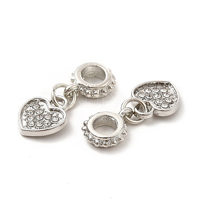 Rack Plating Alloy Rhinestone European Dangle Charms PALLOY-P289-14P-02-1