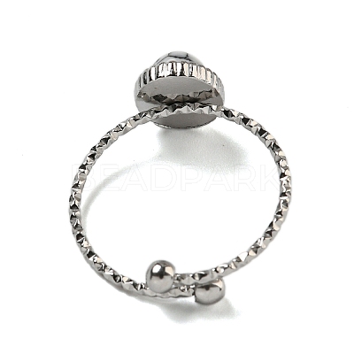 Oval 304 Stainless Steel Open Cuff Rings STAS-Z060-10P-1