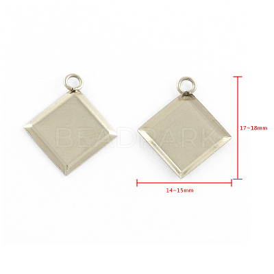Tarnish Resistant Stainless Steel Pendant Cabochon Settings LS-STAS-Q168-12-1