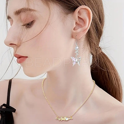 18Pcs 6 Colors Alloy & Glass Butterfly Connector Charms FIND-YW0011-89-1