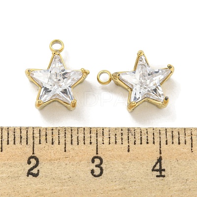 PVD Vacuum Plating 304 Stainless Steel Cubic Zirconia Pendants STAS-L278-008G-1