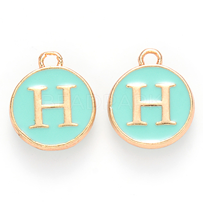 Golden Plated Alloy Enamel Charms ENAM-S118-05H-1