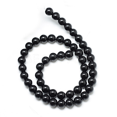 Synthetic Black Stone Bead Strands X-G-R345-6mm-35-1-1