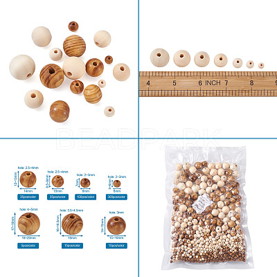 Unfinished Natural Wood Beads WOOD-TA0002-41-LF-1