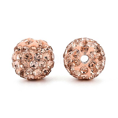Polymer Clay Pave Rhinestone Beads RB-Q197-10mm-26-1