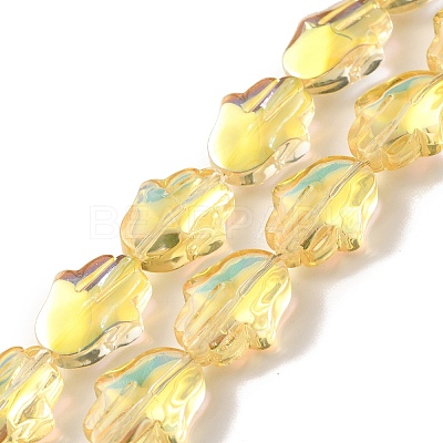 Transparent Electroplate Glass Beads Strands EGLA-F159-HP02-1