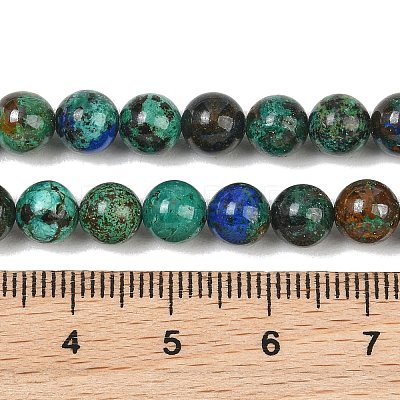 Natural Azurite Beads Strands G-P503-6MM-09-1
