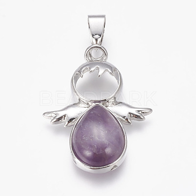 Natural Amethyst Pendants X-G-G651-A11-1