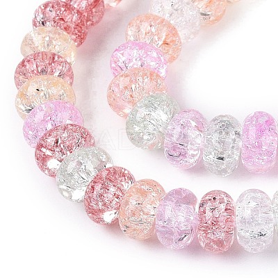 Crackle Transparent Glass Beads Strands GLAA-N069-02A-M-1