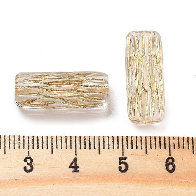 Metal Enlaced Transparent Acrylic Beads MACR-M045-10-1