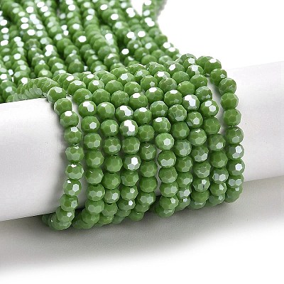 Electroplate Opaque Glass Beads Strands EGLA-A035-P4mm-A15-1