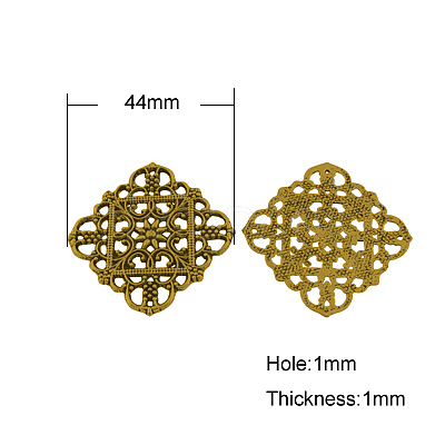 Tibetan Style Filigree Joiners TIBEP-A2690-AG-LF-1