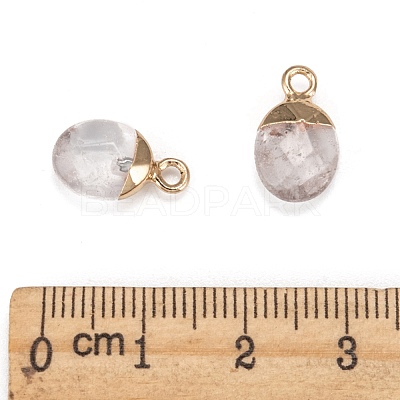 Electroplate Natural Quartz Crystal Charms G-S344-09H-1