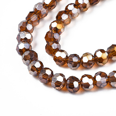 Electroplate Glass Beads Strands LS-EGLA-R016-4m-4-1