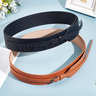 2Pcs 2 Colors PU Leather Chain Belts FIND-GO0001-58-1