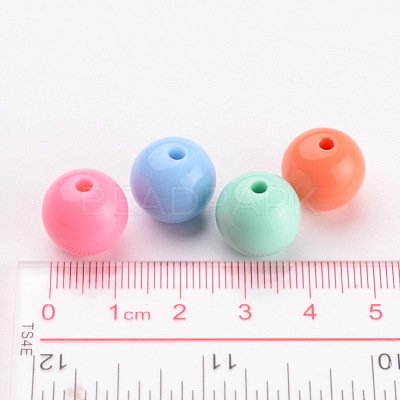 Solid Chunky Bubblegum Acrylic Ball Beads X-SACR-R835-14mm-M-1