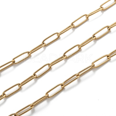PVD Vacuum Plating 304 Stainless Steel Paperclip Chains CHS-L022-03B-G-1