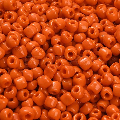 6/0 Opaque Colours Round Glass Seed Beads X-SEED-A010-4mm-50-1