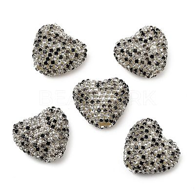 Sparkling Acrylic Heart Beads with Rhinestone Embellishment LS-OACR-NH0001-02B-06-1