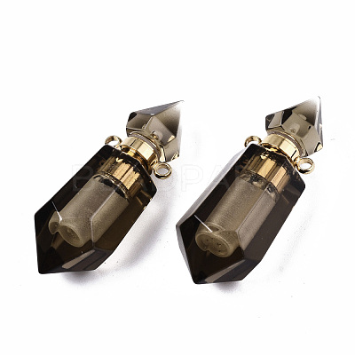 Faceted Natural Smoky Quartz Pendants G-T131-15C-1