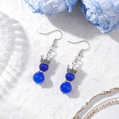 Baking Paint Imitation Jade Glass Dangle Earrings EJEW-JE06619-01-1