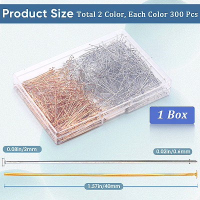 600Pcs 2 Colors Jewelry Findings KK-SP0001-72B-1