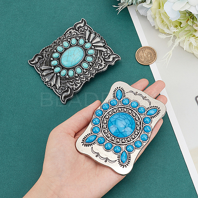 2Pcs 2 Style Zinc Alloy Belt Buckles FIND-WR0010-47-1