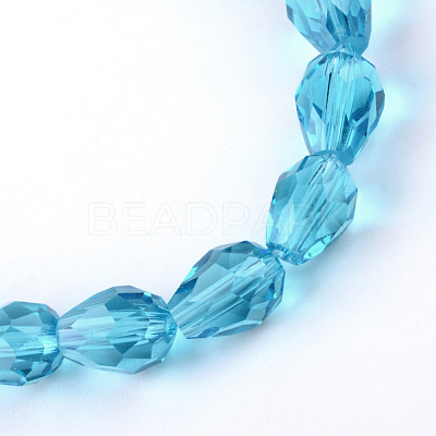 Transparent Glass Bead Strands GLAA-R024-6x8mm-11-1