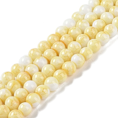 Baking Paint Glass Bead Strands GLAA-H031-01B-03-1