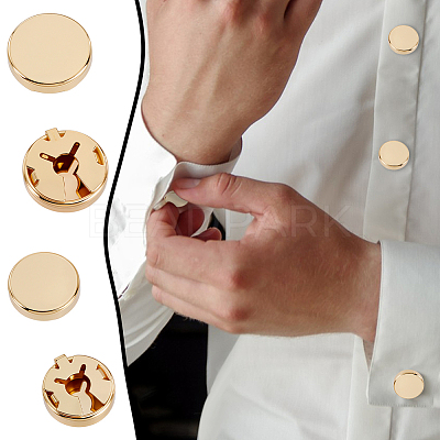 8Pcs 2 Styles Alloy Cufflinks BUTT-GA0001-34G-1