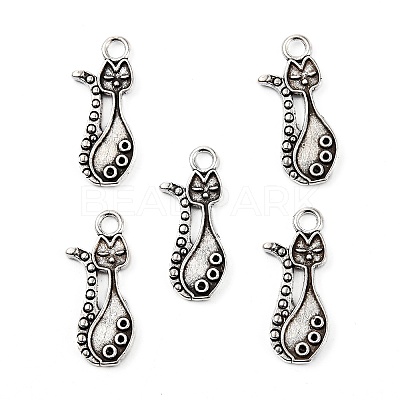 Tibetan Style Alloy Kitten Pendant Settings for Enamel LS-PALLOY-A15359-AS-NF-1